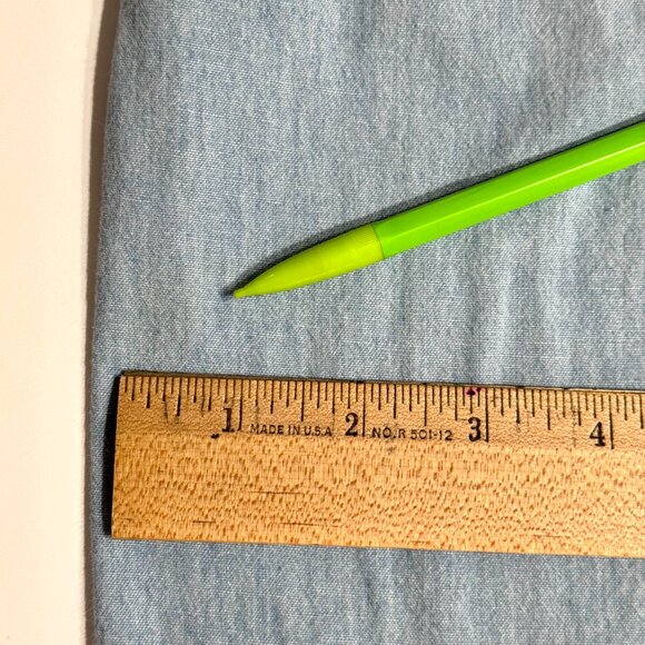 Vtg Christmas Stamps Denim Button Down Shirt Embroidered Holiday Festive Teacher - Picture 15 of 16